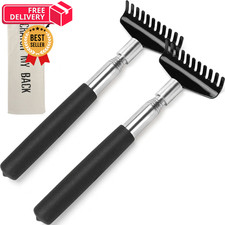 2 Pack Oversized Portable Extendable Back Scratcher, 3 Piece Set, Black 2