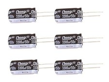 3300Uf 50V 18X36mm /-20 105 C 6 Pcs Aluminum Electrolytic Capacitors