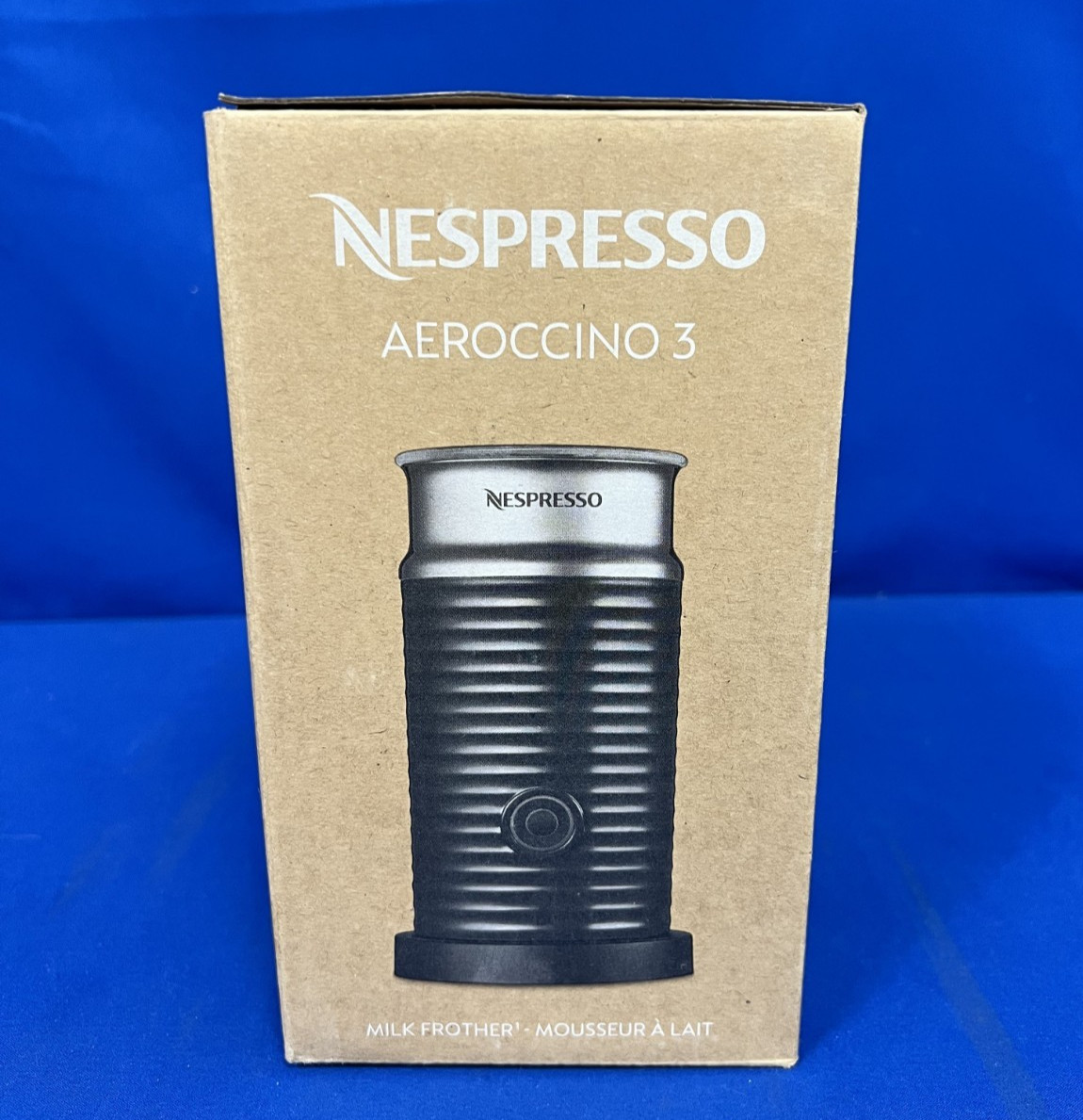 Nespresso&nbsp;Aeroccino 3 Milk Frother - Black/Steel - NEW OPEN BOX