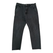 Edwin UNIVERSE PANT Jeans Men's Medium W32 L25 Black Denim Tapered Crop Leg