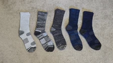 Mens Cotton Boot Crew Socks, 5 Pairs, Full Cushion, Moisture-Wicking size 10-13