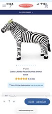 Melissa Doug Giant Striped Zebra - Lifelike Stuffed Animal nearly 3 feet tall