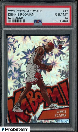 2022-23 Panini Crown Royale KABOOM! #17 Dennis Rodman HOF SSP CASE HIT PSA 10