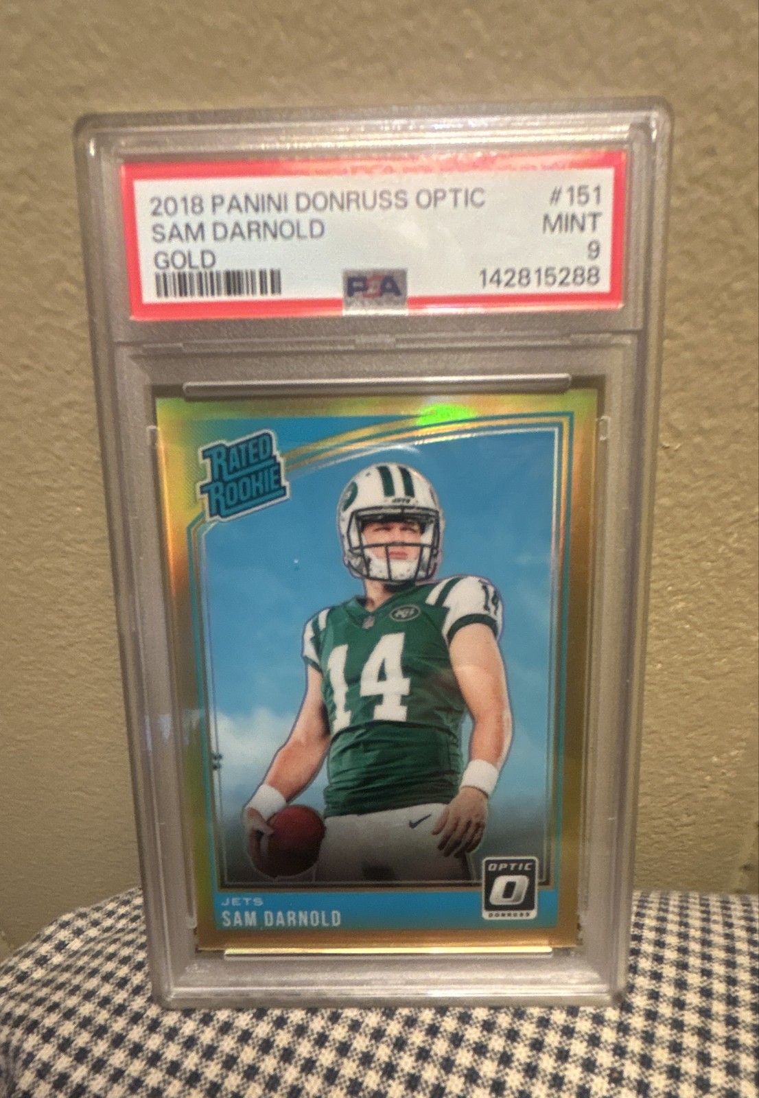 2018 Donruss Optic - Rated Rookie Sam Darnold #151 Gold Prizm /10 (RC) PSA 9