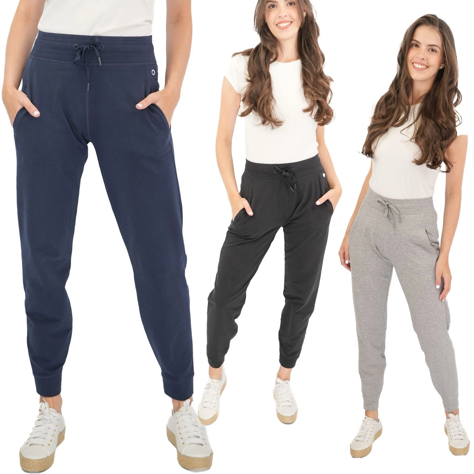 Womens M&S Goodmove Jogger Navy Black Grey Everyday Workout Active Cotton Blend