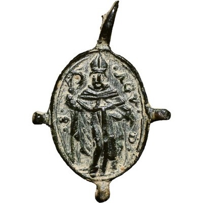 PERFECT 1500s ST AUGUSTINE RELIGIOUS MEDAL OLD ST CHARLES AUGUSTINIAN CHARM