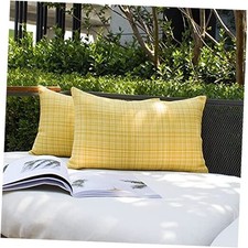 Kevin Textile Pack of 2 Decorative Outdoor 20" x 12" Pack of 2 Yellow