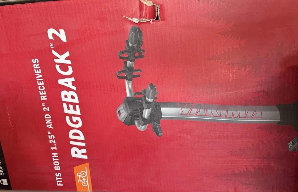 El Yakima RidgeBack 2 es un portabicicletas montado en enganche que tiene capacidad para dos bicicletas. Foto 2 de 2