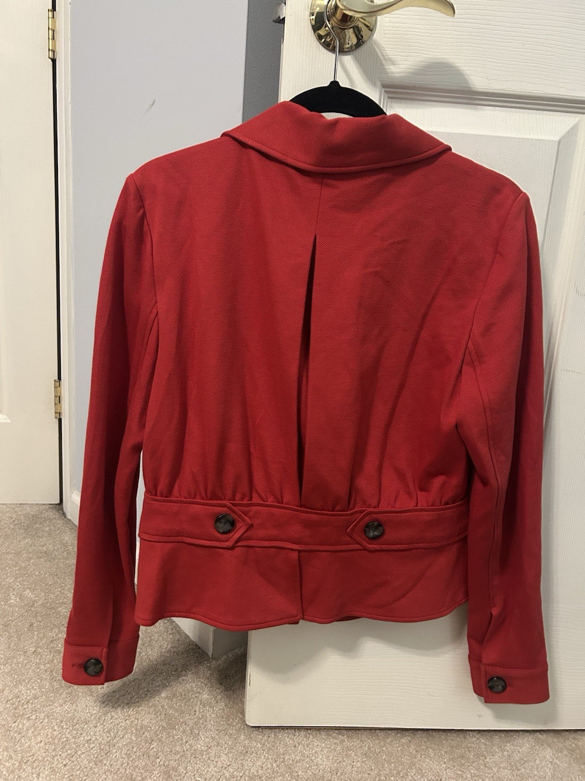 Cabi Women's Red Basic Jacket Button Front Collar… - image 2