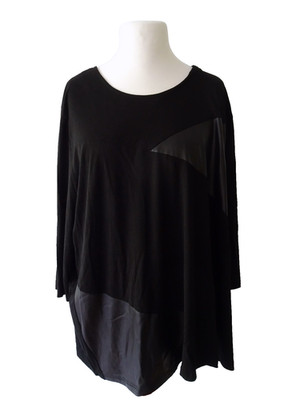 SELECTION by ULLA POPKEN Damen Shirt Schwarz Viskose Gr. 54/56