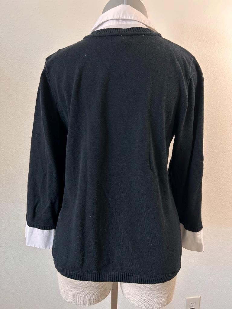 Notations sweater size L pullover long sleeve bla… - image 3