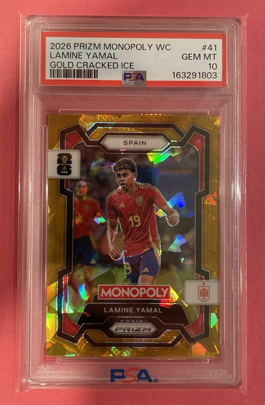 POP 4 💎 PSA 10 Lamine Yamal Gold Cracked Ice Prizm 2026 Monopoly World Cup