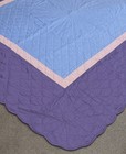 Vtg Whole Cloth-Type Reversible Hand Stitched Quilt + Pillow, Very Nice Cond — photo 4