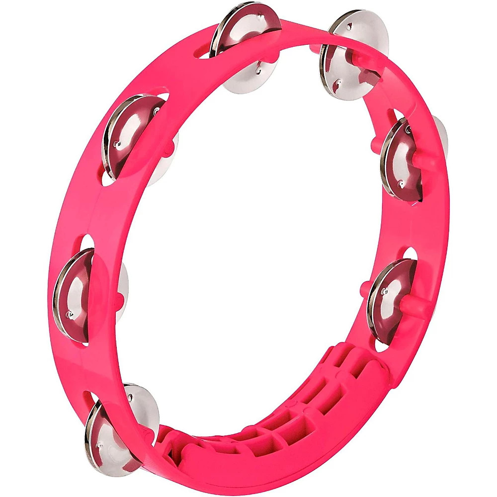 Nino Compact ABS Plastic Handheld Tambourine 8 in Strawberry Pink 3690₽