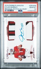 Kyler Murray 2019 Flawless Dual Rookie Patch Auto Ruby 11/15 PSA 10 Pop 1 #DPAKM