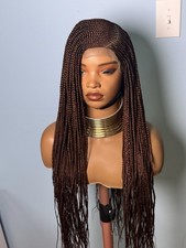 Closure C Curve Braided Wig Braided Wig Auburn Mix Wig Ready To Ship