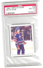 1982-83 Topps Stickers Kevin Lowe HOF Graded PSA 10 Oilers gem mint pop 1