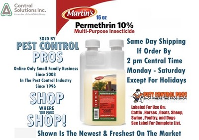 16 oz Martins 10% Permethrin Kills Fleas Flies Lice Mites Ticks Livestock Kennel