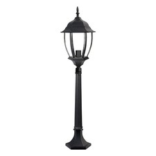 Lampione lampioncino da terra per giardino esterno lanterna in vetro nero es39