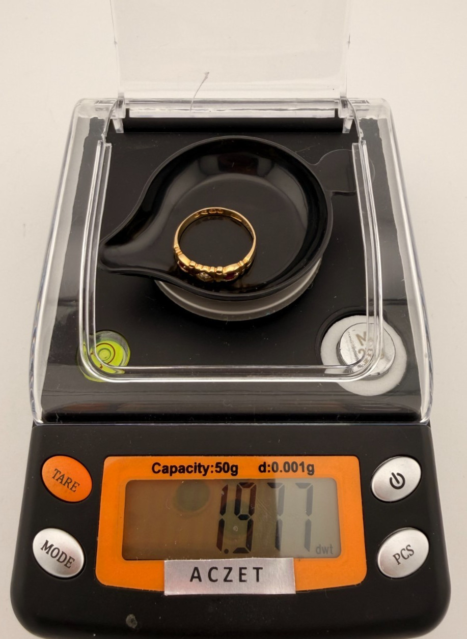 18k Diamond + Ruby Ring Size 7.25 - image 6