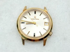 Rare Bulova Accutron 14K Solid Gold Case 2181 Tuning Fork Watch 34mm