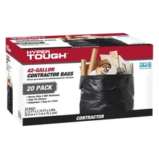 42-Gallon Flap Tie Contractor Bags, 3 MIL, 20 Bags