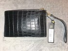 London Fog Women’s Black Crocodile Wristlet Wallet, Zip-Around, Logo, Strap — photo 2