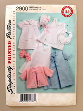 Simplicity Vintage '52 Babies' Layette and Bonnet Pattern 2900 Size XXS-L UNCUT