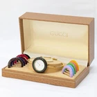 GUCCI Change Bezel 11/12 Watch Quartz Gold BOXED Women's Working Authentic