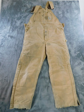 Carhartt Overalls Mens 40 x 28 Bibs Insulated Workwear Distressed Destroyed