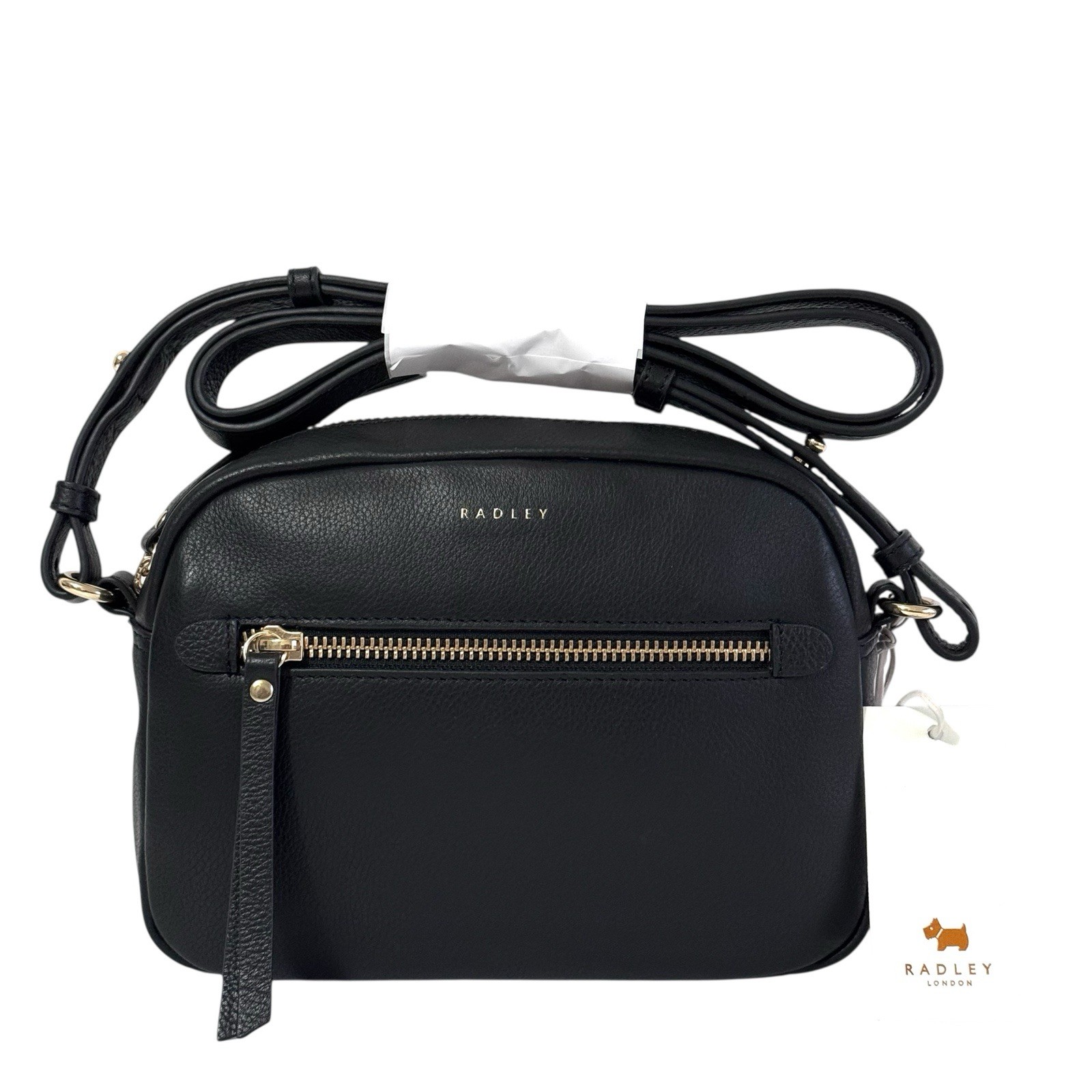 RADLEY Handbag Black Leather Small Zip Top Crossbody Bag - Gordon Road - New