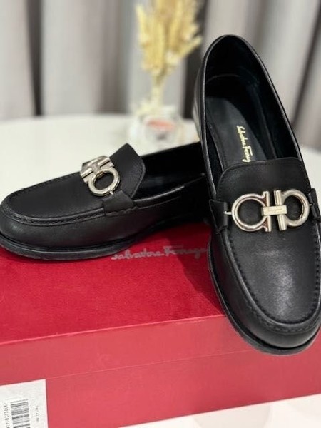 Women Salvatore Ferragamo Loafers Black Leather
