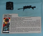 GI G.I. Joe gijoe 1986 LOW-LIGHT WEAPONS PARTS +FILE CARD LOT #3 gun bipod stand
