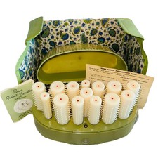 Vintage Sears Instant Hairsetter 14 Hot Rollers Carry Case Clean Multi Size Case