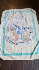 Vintage Novatex Baby blanket bunny on rocking horse rare
