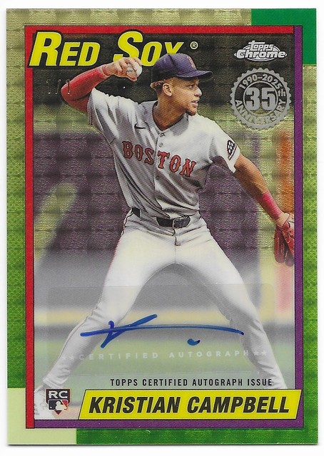 2025 Topps Update 1990 Topps Chrome Auto Superfractor Kristian Campbell #1/1 RC