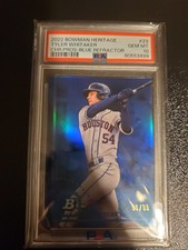 Bowman 2022 Heritage Chrome Prospects Tyler Whitaker #BHPC-23 Blue Refractor /9…