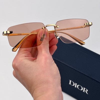 Dior Men Sunglasses Gold Rose Nude Rectangle CDIOR S4U B0L0  display picture 1