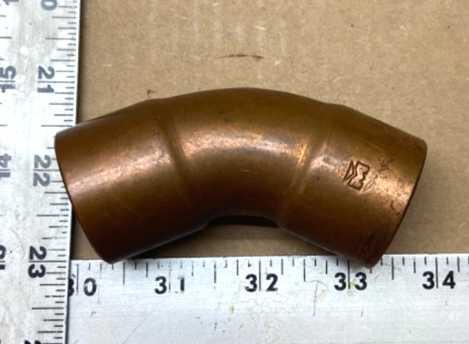 MUELLER COPPER TO COPPER ELBOW FITTING; 45 Degree; 1.5"