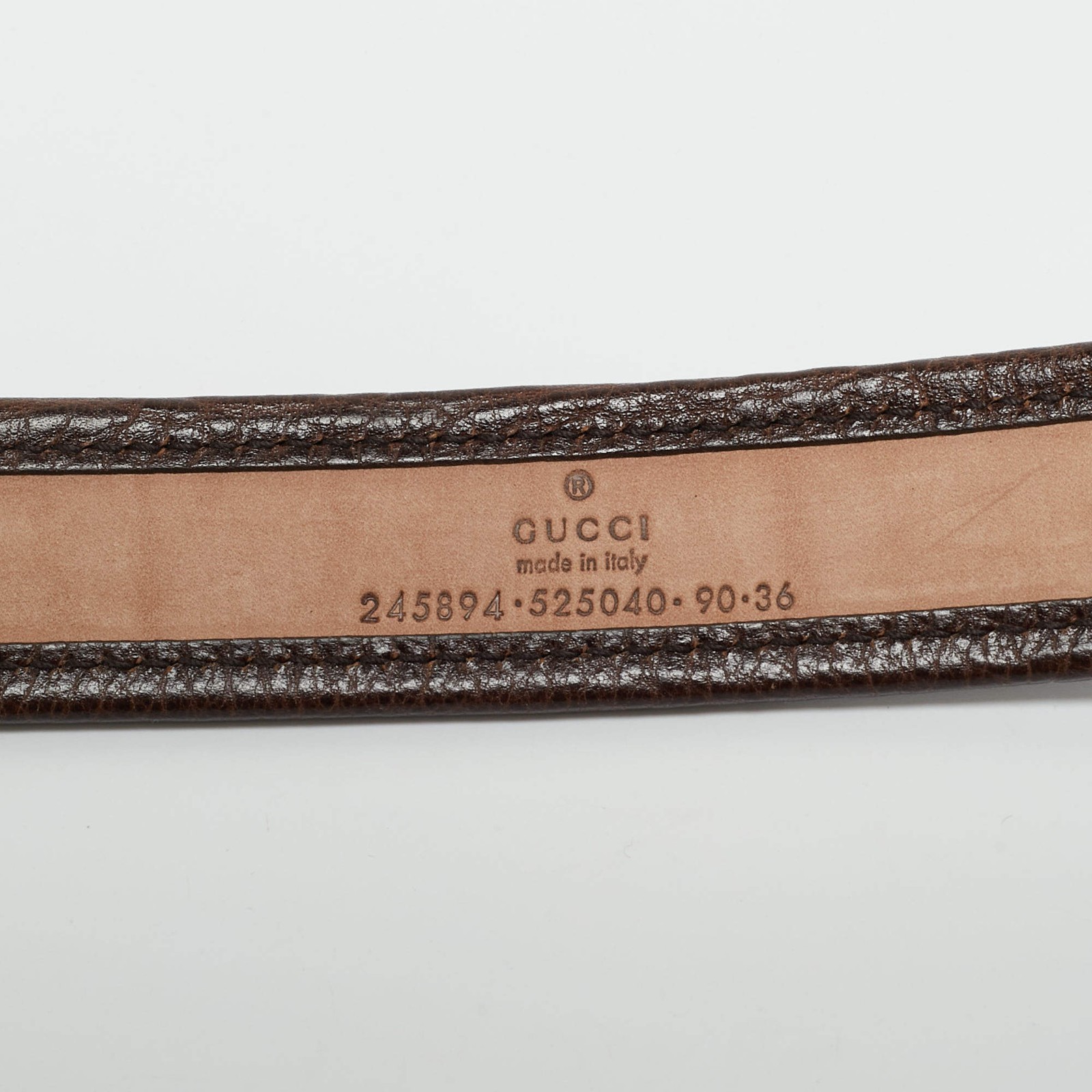 Gucci BrownBeige GG Canvas and Leather Double G Buckle Belt 90CM thumbnail 4