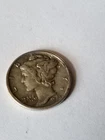 Mercury Silver Dime, 90%, 1943- D, Mint Mark, Circulated