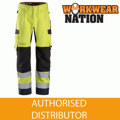 Snickers 6563 ProtecWork, Waterproof Flame Retardant Hi-Vis Trousers Class 2 | eBay