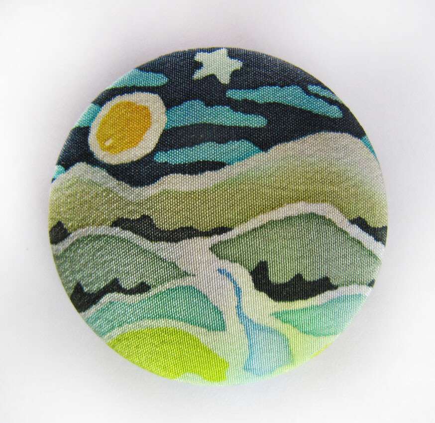 Lovely Vintage Artisan Cloth Button Pin Brooch | eBay