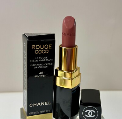 1 x # 48 Sentiment     Rouge Coco  Shine By Chanel  Hydrating Cream  Lip  NIB