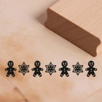 Motivstempel BordüRe Lebkuchenmann PläTzchen Stern - Weihnachten Stempel 98 X 19
