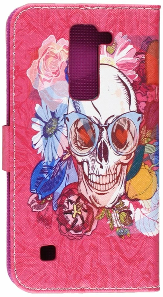 HR Wireless Cell Phone Case for LG K7 Fashion Skull Flowers Day of The Dead - Image 2 of 2