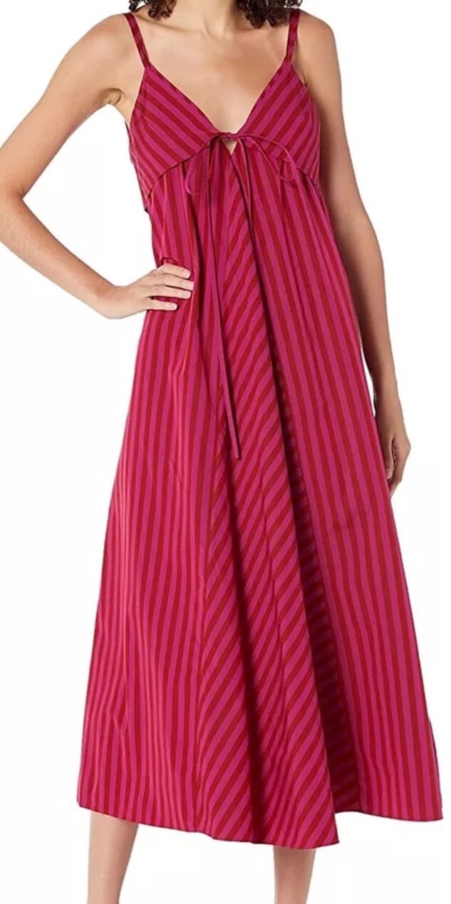 Rebecca Taylor Women's Marseille Stripe Dress HIBISCUS Size 16 NWT $395