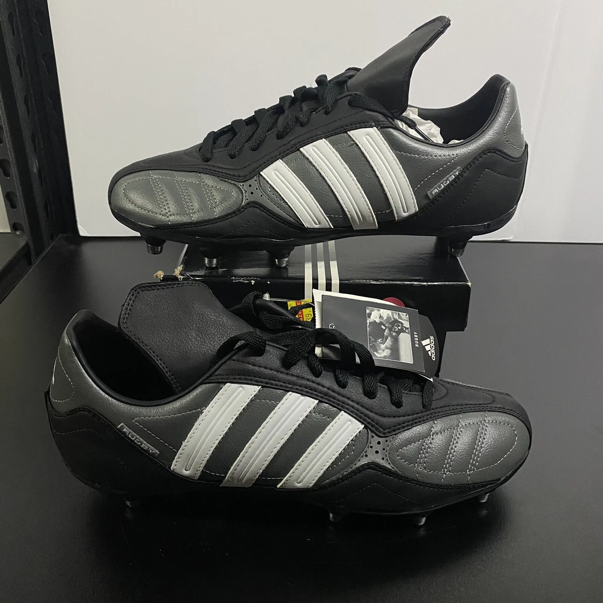Adidas Regulate II 2 Low Rugby Cleats Men s Size 8.5 Black Gray With Box