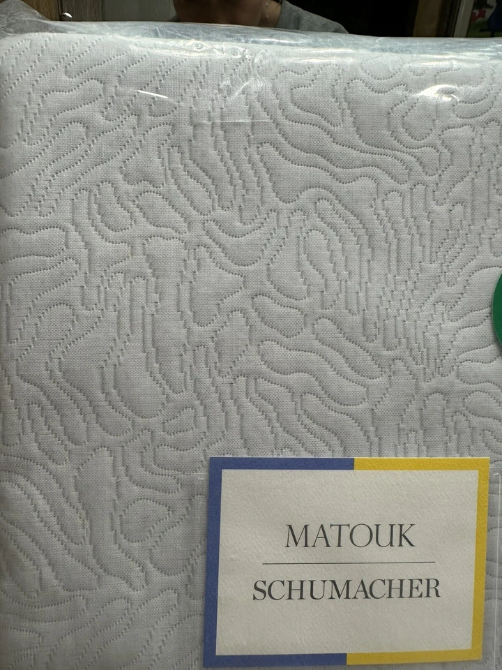 MATOUK SCHUMACHER Cora Coverlet Blue Mineral Full Queen 100%Cotton Matelasse New - Image 2 of 4