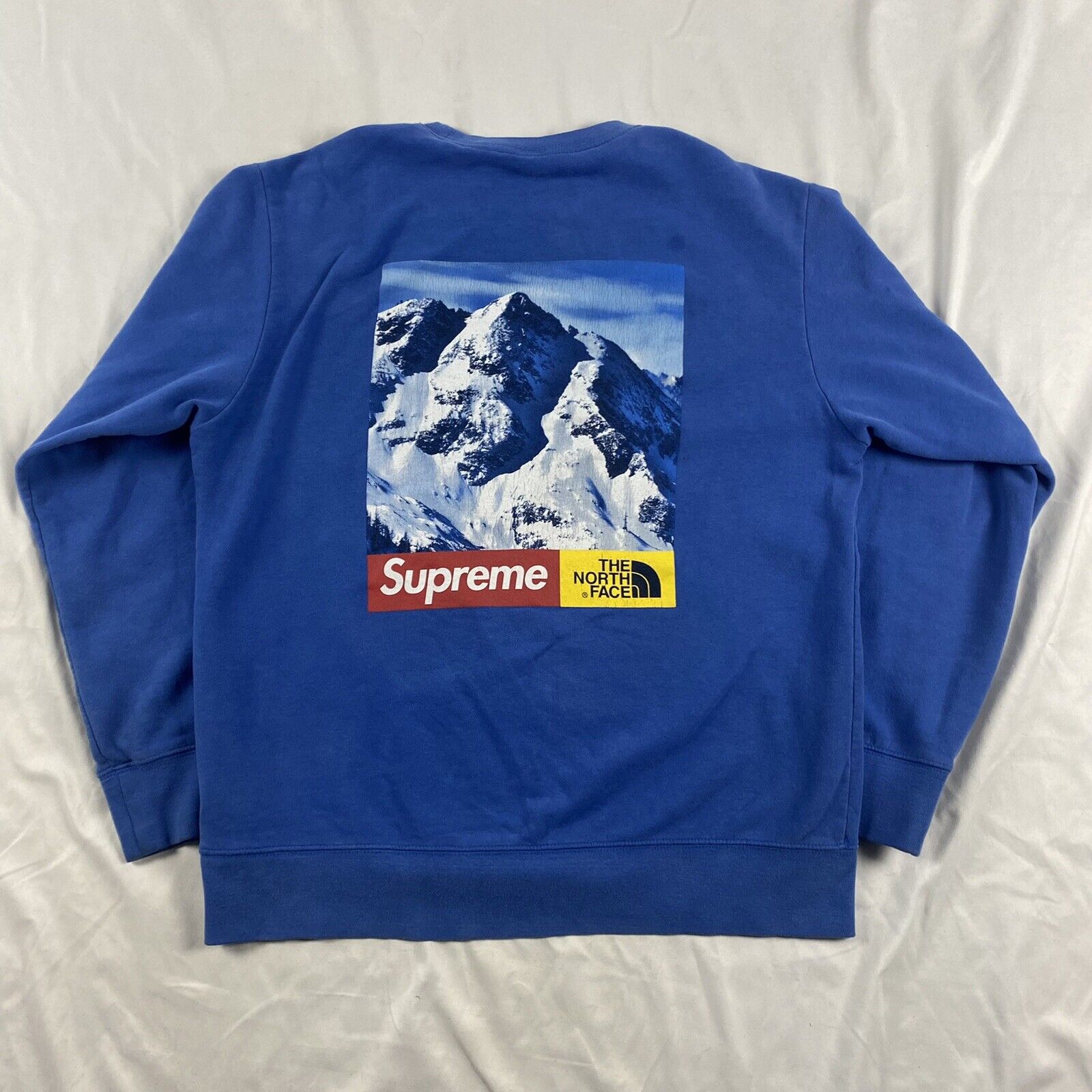 Supreme x The North Face Mountain Blue Crewneck Sweatshirt Men’s Size Large